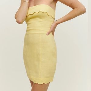 Reformation Isles Linen Yellow Dress